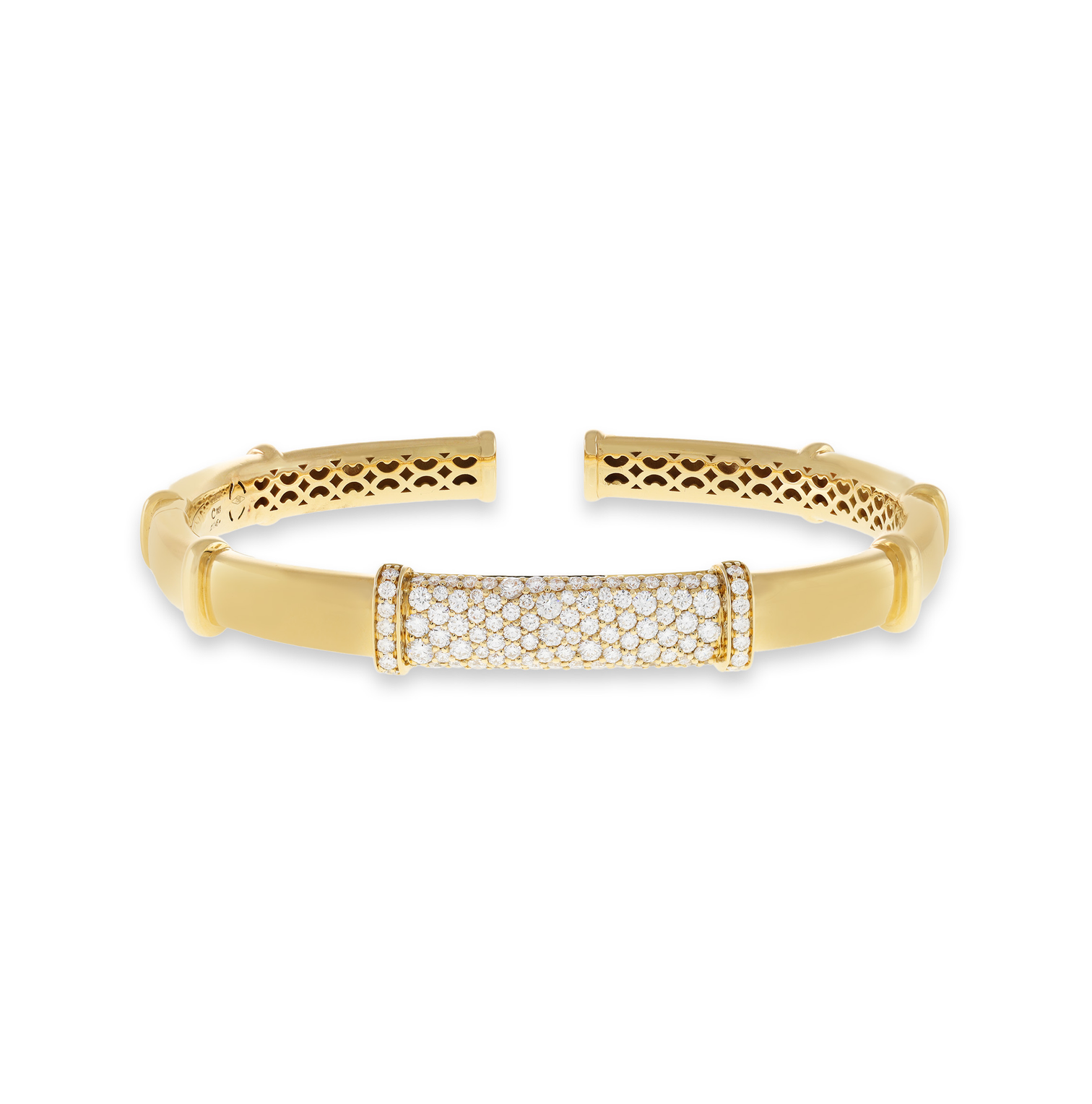 Sabel Collection Yellow Gold Diamond Station Cuff